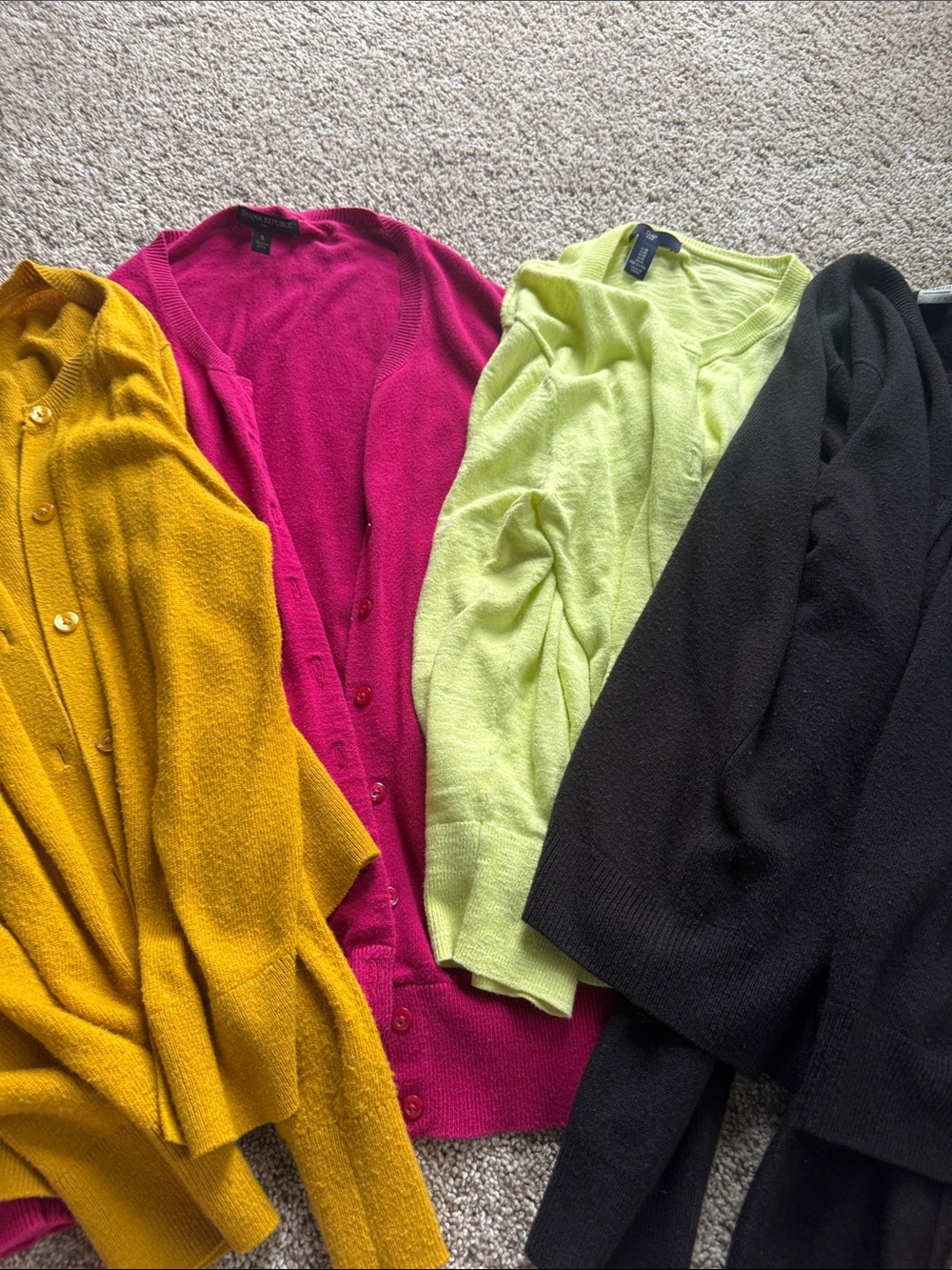 Assorted Women’s Cardigans - Black, Pink, Lime, Mustard